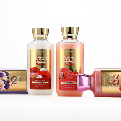 Гель для душа, 295 мл, аромат хлопок и мак, FLORAL & BEAUTY by URAL LAB  фото 9