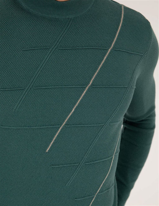Ye_il Slim Fit Bisiklet Yaka Triko Kazak - Pierre cardin фото 7