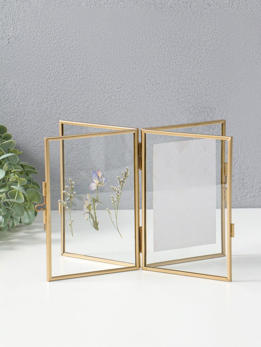 Фоторамка металл 9х13 см "Сухоцветы" 1,6х11х16 см