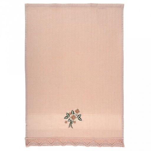 Полотенце кухонное вафельное "Клевер" 40х60см, хлопок 100%, ажурный кант, цвета микс (Китай)