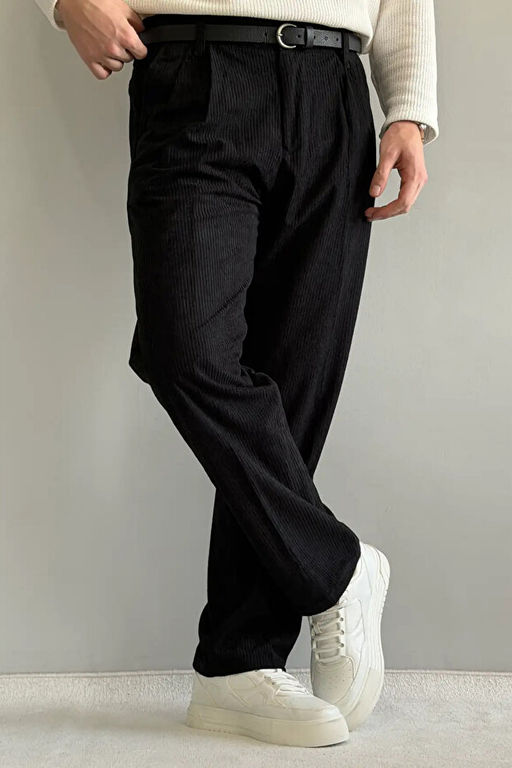Siyah Erkek Baggy Kadife Pantolon TMNAW26PL00022