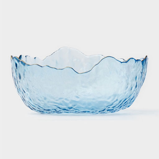 Салатник «Вулкан», 1 л, 19×9.5 см, стекло, голубой