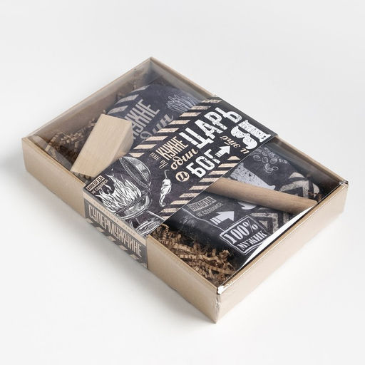 Кухонный набор Доляна. Царь на кухне: варежка-прихватка, молоток деревянный