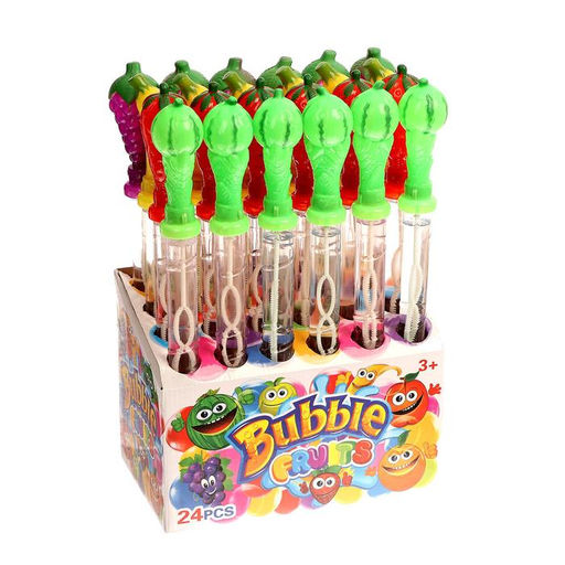 Цена за 24 шт. Мыльные пузыри Фрукты, Микс, 130 мл - Funny toys фото 5