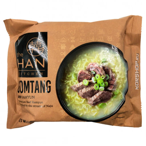 Лапша со вкусом говядины в белом бульоне Гомтан Gomtang The Han Kitchen, Корея, 117 г Акция