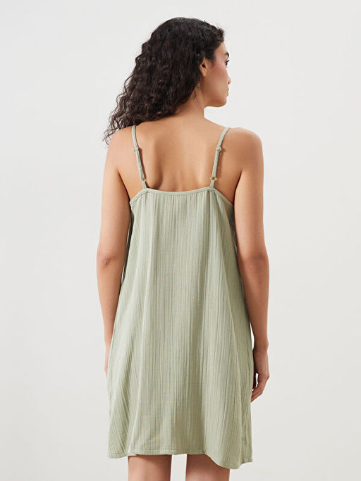 V Yaka Dokulu Ask?l? Kad?n Gecelik