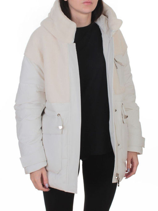 7716 MILK/WHITE Куртка зимняя женская (150 гр. синтепон)
