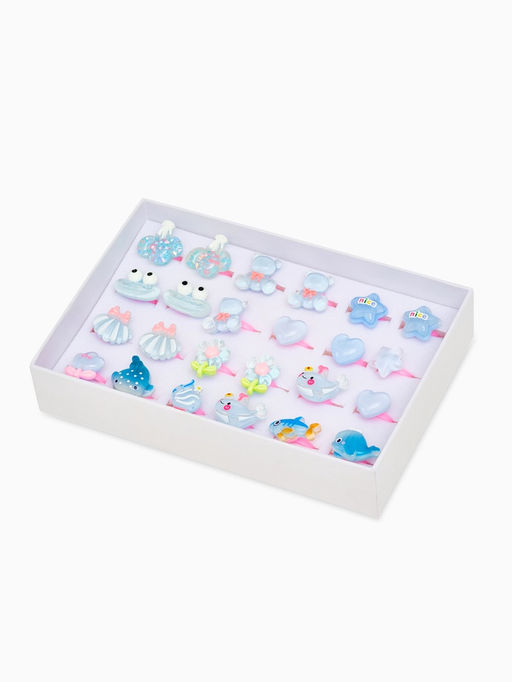 Цена за 24 шт. Кольцо «Выбражулька. Морской мир», форма МИКС, разноцветное, безразмерное