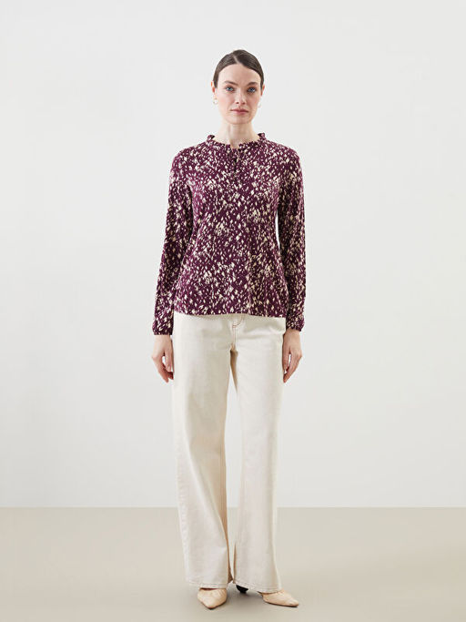 Ba?lamal? Yaka ?i?ekli Bluz