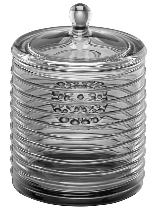 Сахарница 300 мл 8,5*8,5*12 см "Медальон" серый, стекло