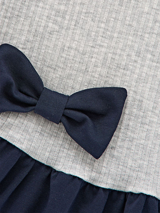 Платье комбинированное 22-7184 серый/синий - Mini maxi фото 5