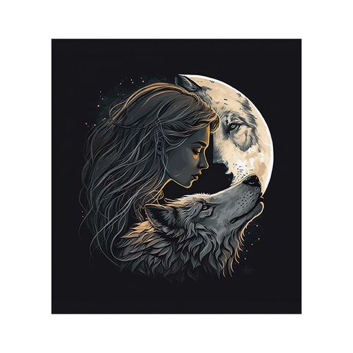 Тетрадь 48 листов в клетку Calligrata Девушка с волком, обложка мелованный картон, твин-лак, блок офсет МИКС  фото 3