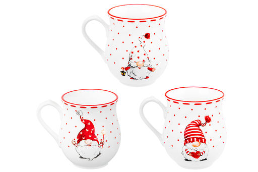 Набор 3 кружек 350 мл 11,5*9*9,5 см Весёлые гномики бочонок - Elan gallery фото 11