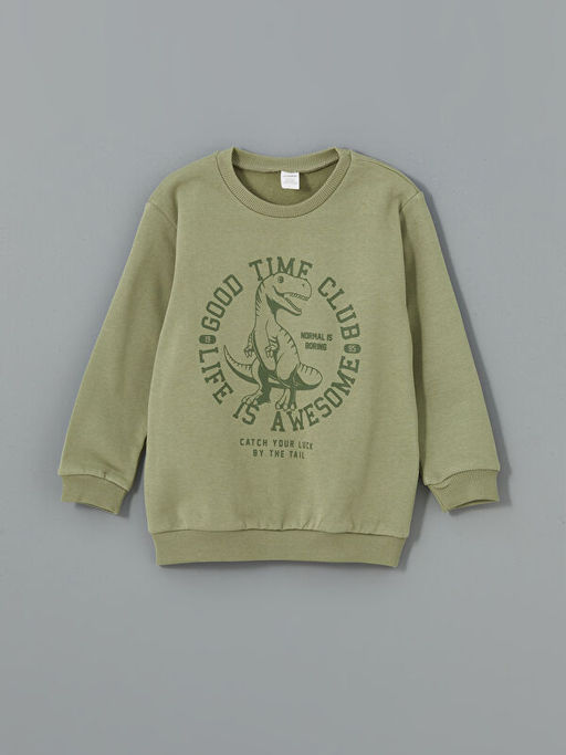 Bisiklet Yaka Bask?l? Erkek ?ocuk Sweatshirt 2li - Waikiki фото 2