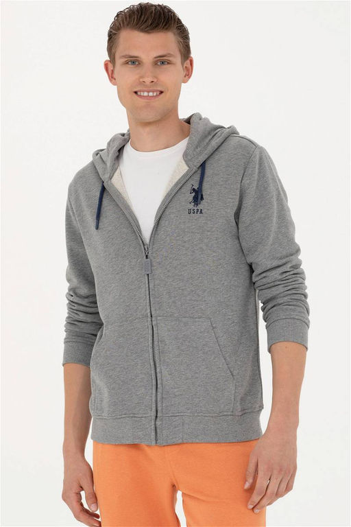 U. S. Polo Assn / Мужской серый меланжевый свитшот - U.s. polo assn фото 3