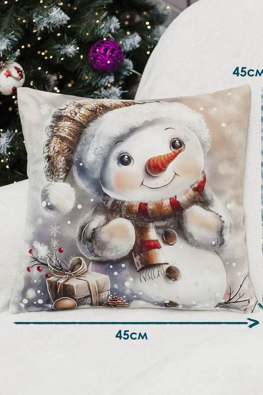 Наволочка декоративная новогодняя 2 шт 3D эффект велюр