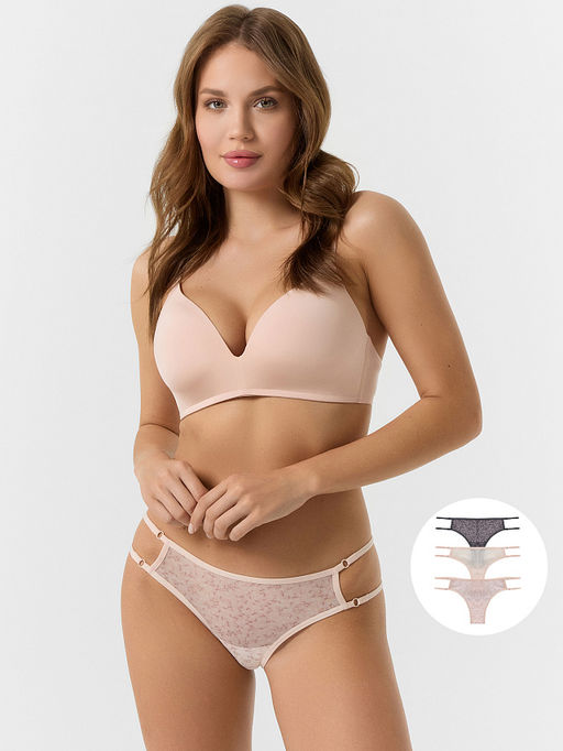 Трусы бразилиана женские в наборе, 3 шт