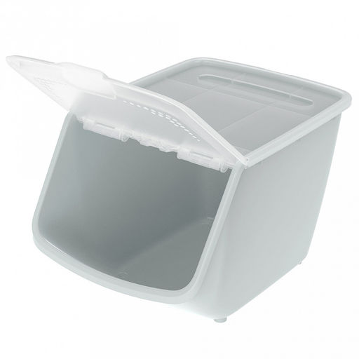 Контейнер для продуктов 10,5л, 33,7х23,8х21,7см, откидная крышка с отверстиями, полипропилен, серый (Россия)