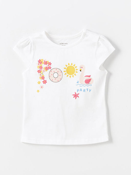 Bisiklet Yaka K?sa Kollu Bask?l? K?z Bebek Pijama Tak?m? - Waikiki фото 2