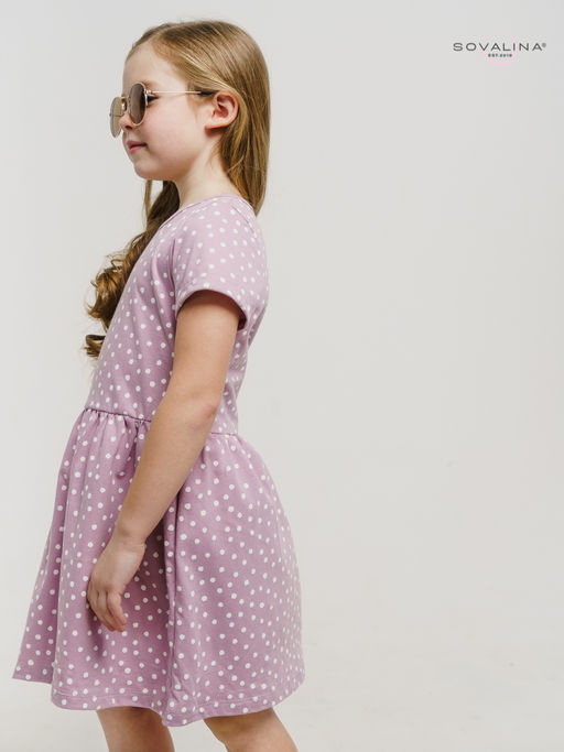 Платье Лето горох розовый - Sovalina фото 13