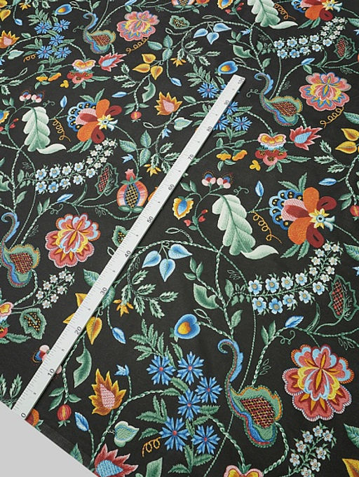 Бязь "Волшебные стежки" цв.черный, ш.2.2м, хлопок-100%, 140гр/м.кв