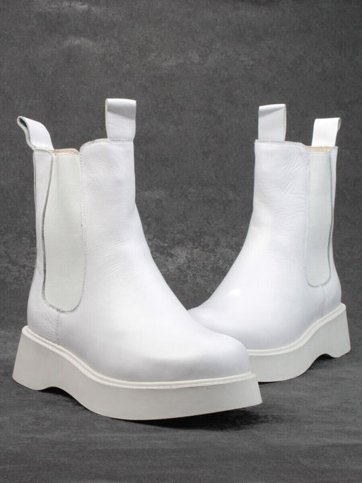 04-YPM5843B WHITE Ботинки зимние женские (натуральная кожа, натуральный мех)