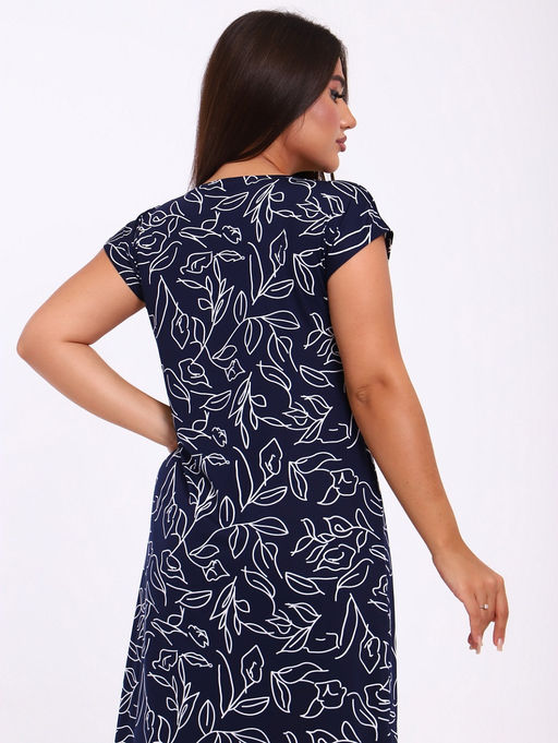 Платье "Эдельвейс" белый/темно-синий