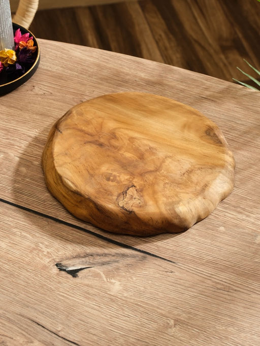 Менажница «Раковина», 24×24×3 см, дерево джати, коричневая