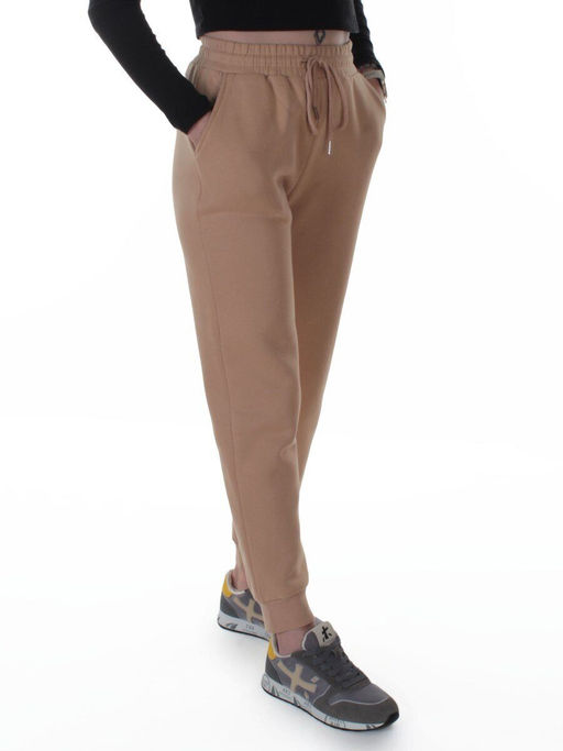 2226-K BEIGE Брюки спортивные утепленные женские (85% хлопок, 10% полиэстер, 5% спандекс)