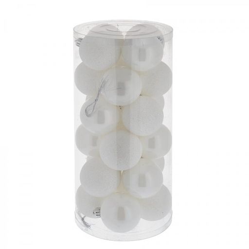 Набор из 24шт, Украшение новогоднее Шар "Нежное сияние", D 6 см, L14 W14 H31 см