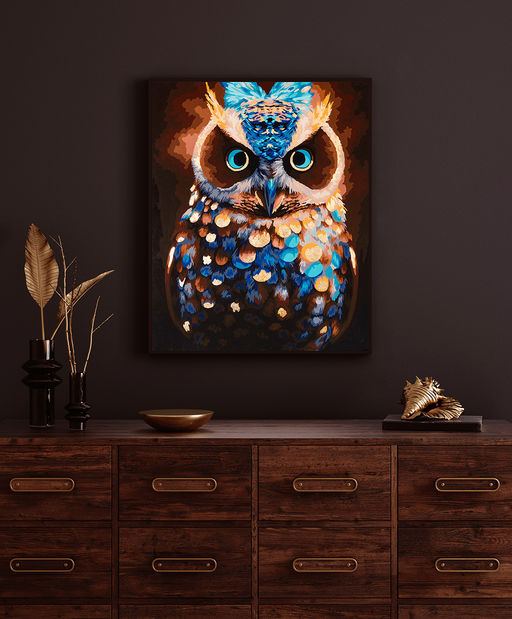 ФРЕЯ PNB/PLPT-174 Набор для раскрашивания по номерам ( с поталью ) 50 х 40 см Волшебный филин  фото 4