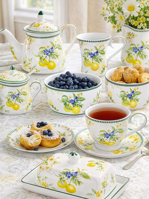 Чайн. пара 2 пр. 300 мл 12,5*9,5*7 см Лимоны на ножке, NEW BONE CHINA - Elan gallery фото 23