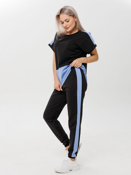 Костюм женский К-209 (футер с лайкрой) Чёрно-красная