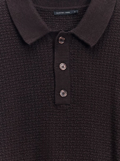 Джемпер поло фактурной вязки ZR2605043301-27 / Zarina