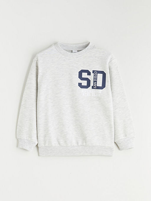 Bask?l? Erkek ?ocuk Sweatshirt ve E?ofman Alt?