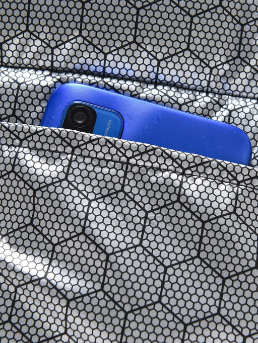 Куртка мужская гибридная стёганая с капюшоном с графеновой подкладкой темно-синего цвета 9621_1TS