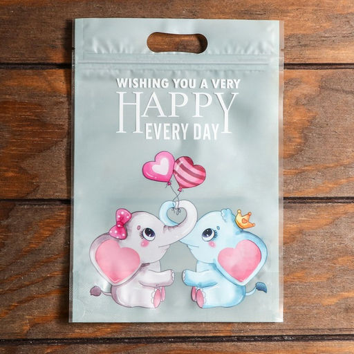 Цена за 50 шт. Пакет подарочный, с zip-lock застежкой, 15×22 см, МИКС