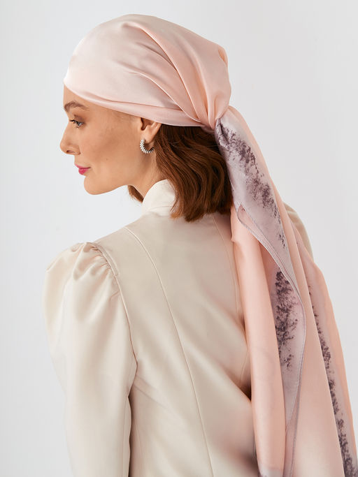 Большой, мягкий, тонкий и очень нежный двусторонний палантин с рисунком - Tantino фото 9