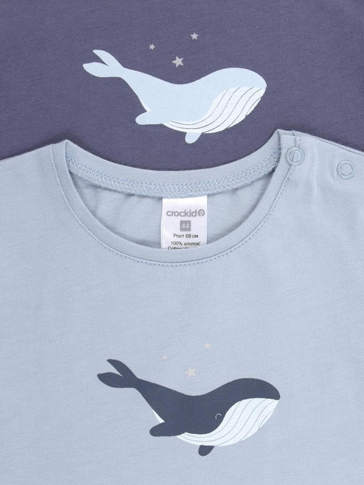 К 302760-2уп/стальной,пыльно-синий набор фуфайка (футболка) яс