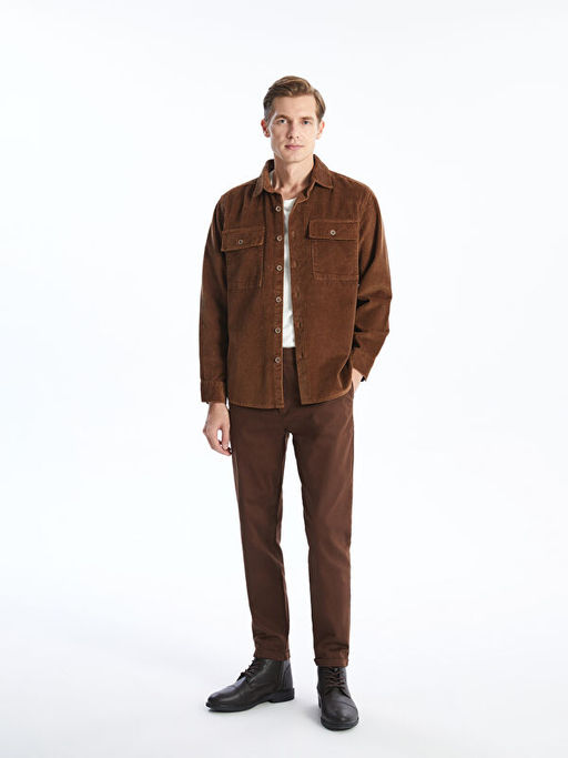 Rahat Kal?p Uzun Kollu Kadife Erkek G?mlek