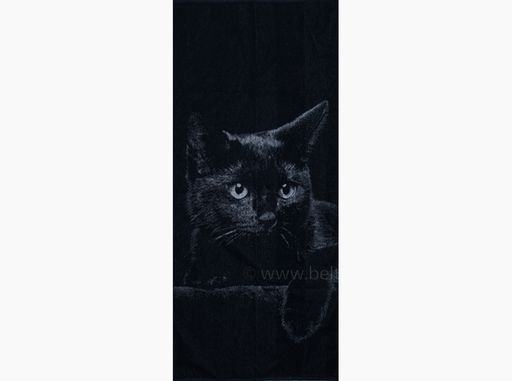 6с102.411ж1 Кот (т.синий) Полотенце махровое 67х150см