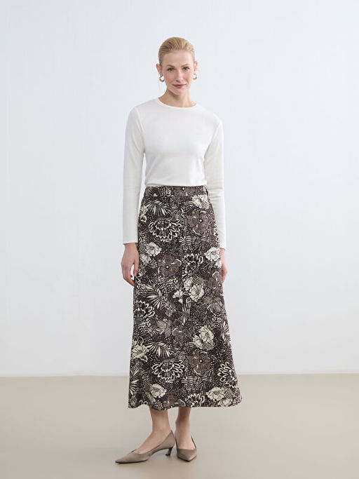 Beli Lastikli ?i?ekli Etek