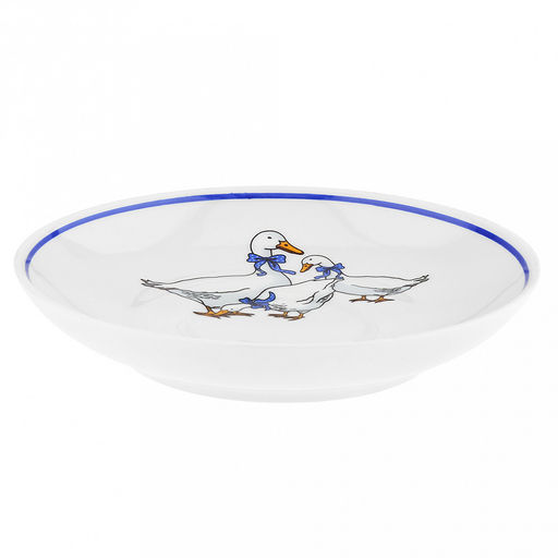 Чашка чайная фарфоровая Гуси 210мл, д8,5см, h6см, форма Янтарь, с блюдцем д14см, отводка краской (Россия) - Домашняя мода фото 6