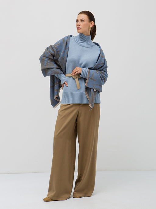 В составе шерсть и кашемир! теплый двусторонний палантин - Tantino фото 6