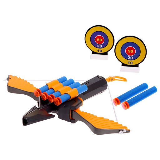 УЦЕНКА Арбалет Золотой орел, стреляет мягкими пулями, с мишенями, цвета МИКС