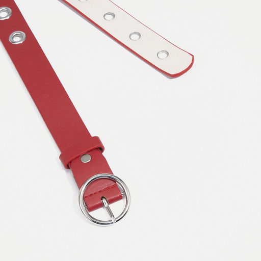 Ремень женский, ширина 3 см, винт, пряжка метал, люверсы, цвет красный - Simaland фото 2