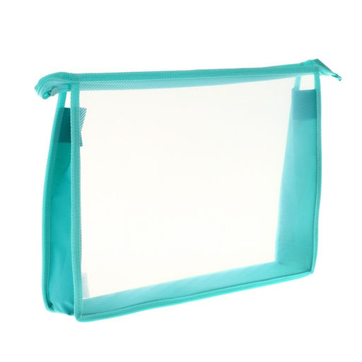 Папка пластиковая А4, 325 х 230 х 55 мм, молния сверху, Calligrata Офис, ПМ-А4-02, 0.5 мм, прозрачная, Pastel мятная  фото 2