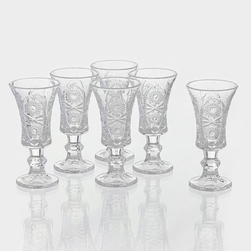 Рюмки Доляна «Ледяная звезда», 40 мл, 10.5×5 см, набор 6 шт., стекло, прозрачные