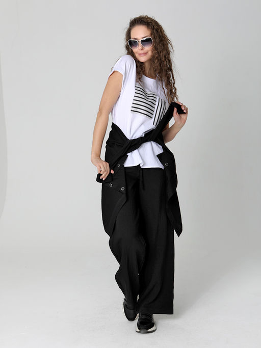 25232 Блуза белый/черный - Dizzyway фото 2