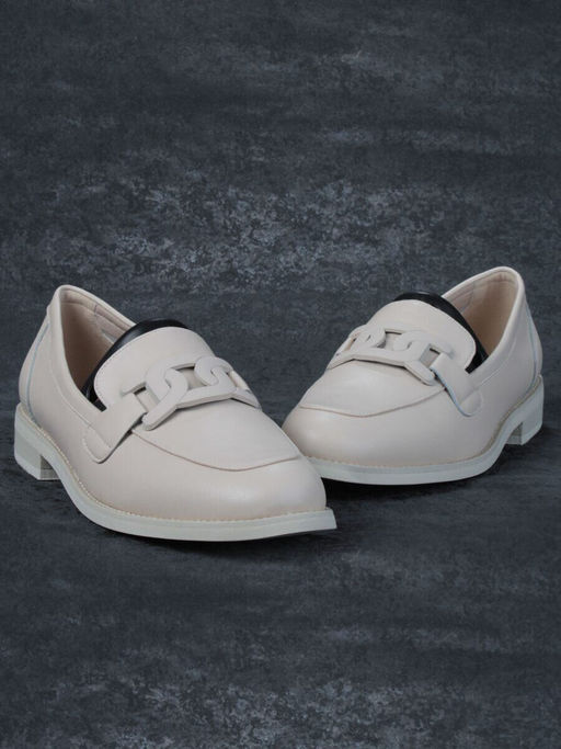 03-DJ32-1 BEIGE Лоферы женские (натуральная кожа)